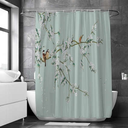 Штора для ванной Carnation Home Fashions Birds of Paradise Blue 180х200 см