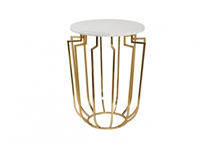 Кофейный столик Garda Decor бело-золотого цвета