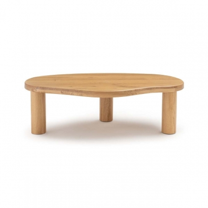 Стол журнальный органичной формы из дуба La Redoute Rodi бежевого цвета