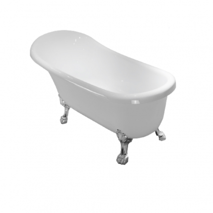 Акриловая ванна CeruttiSpa Vico CT7204 на львиных алюминиевых хромированных лапах 1500Х700х730