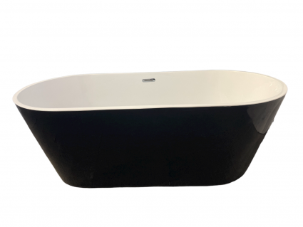 Ванна акриловая CeruttiSpa CHIKA Nero CT8559 (800x1700x590) отдельностоящая, черная, со сливом-переливом