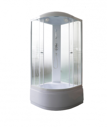 Душевая кабина Parly Bianco EB102P 100x100х215 профиль белый, стекло прозрачное