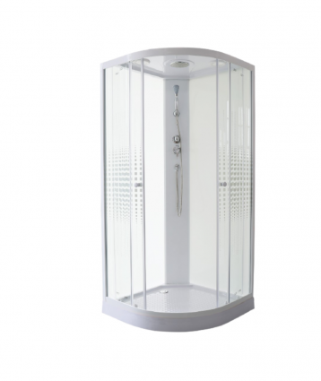 Душевая кабина Parly Bianco EB83P 80x80х215 профиль белый, стекло прозрачное