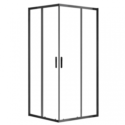 Душевой уголок Azario Milton AZ-ND1142 900 Black 90х90х200 профиль черный, стекло прозрачное