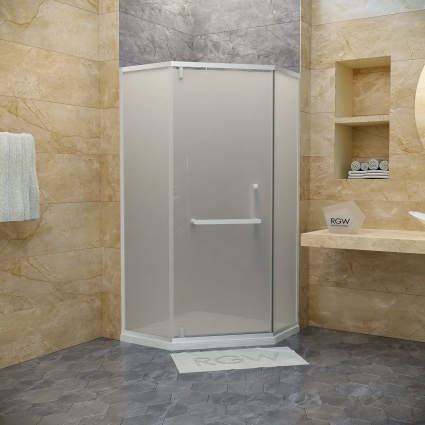 Душевой уголок RGW Hotel HO-084-W 90x90x195 см, профиль белый, стекло матовое