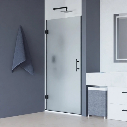 Душевая дверь в нишу RGW Hotel HO-011-B 800х1950 профиль черный, стекло матовое