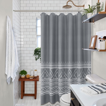 Штора для ванной Carnation Home Fashions Boho Grey 183х213 см