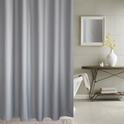 Штора для ванной Carnation Home Fashions Grace Jacquard Grey 240х200 см