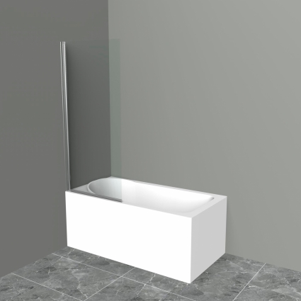 Шторка на ванну BelBagno Uno V-1-85/150-C-Cr стекло прозрачное