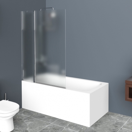 Шторка на ванну BelBagno Uno V-11-120/150-P-Cr стекло punto