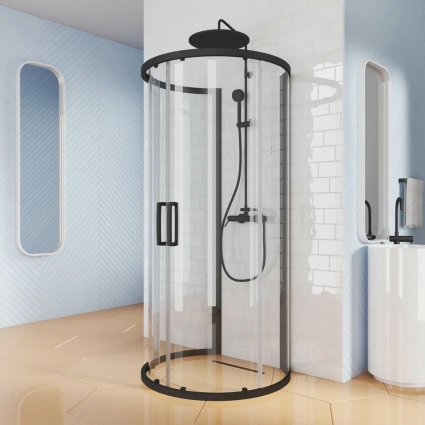 Душевой уголок Kubele DE018 DE018RR4L-CLN-BLM-120х120х200 120х200, профиль черный матовый
