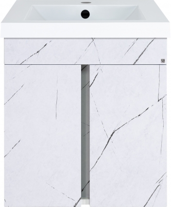 Тумба с раковиной Misty Торос 50, белый мрамор