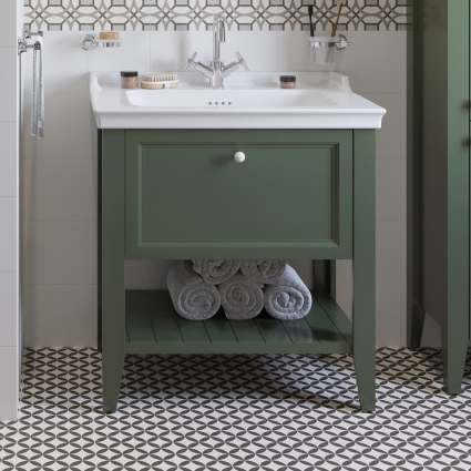 Тумба с раковиной VitrA Valarte 80 ретро зеленая