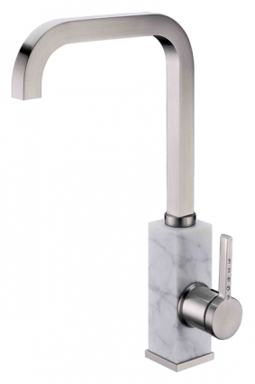 Смеситель Zorg Stone ZR 370 Y bianco nickel для кухонной мойки