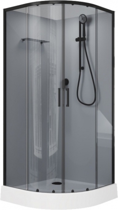 Душевая кабина Aquanet Passion EVO 267258 90x90, профиль черный, стекло тонированное