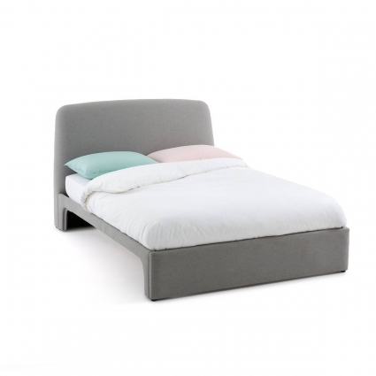 Кровать с матрасом La Redoute Olinas 160x200 серого цвета
