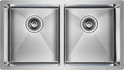 Мойка кухонная Paulmark Twin PM237844-BS брашированная нержавеющая сталь