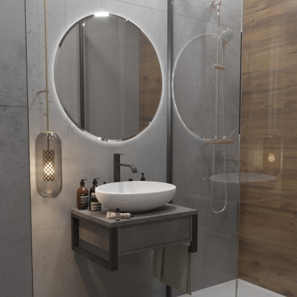 Мебель для ванной 1MarKa Grunge Loft 60П бетон темно-серый