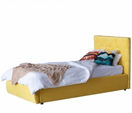 Кровать LASKA Family Selesta 90х200 с подъемным механизмом и матрасом желтого цвета