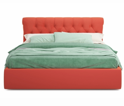 Кровать MYROOM Family Ameli 140х200 оранжевого цвета с подъемным механизмом и матрасом Астра