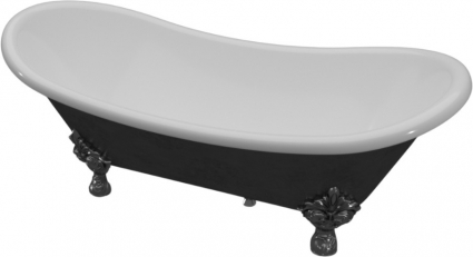 Акриловая ванна Artemis Cloe 180x75 черная, ножки хром