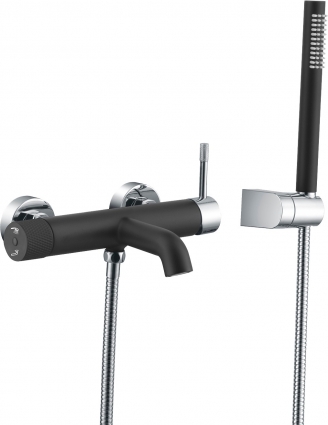 Смеситель для ванны с душем Boheme Uno 463-BCR black chrome