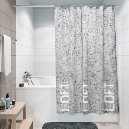 Штора для ванной Fora FOR-LT095 180х180 см, loft, бетон
