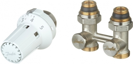 Запорный вентиль Danfoss 013G2239 с термостатом, прямой, универсальный