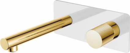Смеситель для раковины Boheme Stick 125-WG.2 С ВНУТРЕННЕЙ ЧАСТЬЮ, white/touch gold