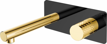 Смеситель для раковины Boheme Stick 125-BG С ВНУТРЕННЕЙ ЧАСТЬЮ, black/diamond gold