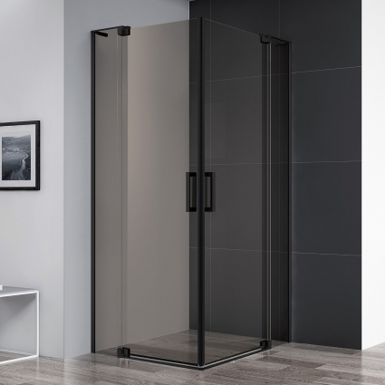 Душевой уголок Cezares Slider AH 2 70/80-80/90 BR Nero профиль черный, стекло бронза