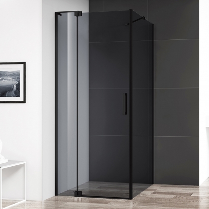 Душевой уголок Cezares Slider AH 1 80-70/80 Grigio Nero профиль черный, стекло серое