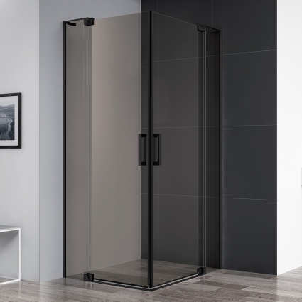 Душевой уголок Cezares Slider A 2 80/90 BR Nero профиль черный, стекло бронза