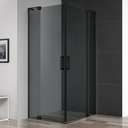 Душевой уголок Cezares Slider A 2 70/80 Grigio Nero профиль черный, стекло серое