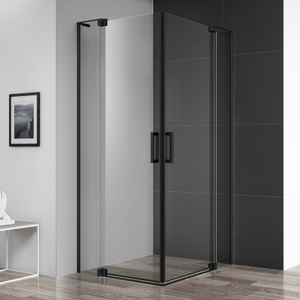 Душевой уголок Cezares Slider A 2 70/80 C Nero профиль черный, стекло прозрачное