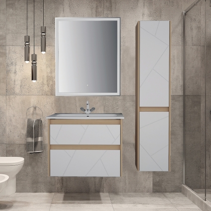 Мебель для ванной ASB-Mebel Диана 60 белый, дуб янтарный
