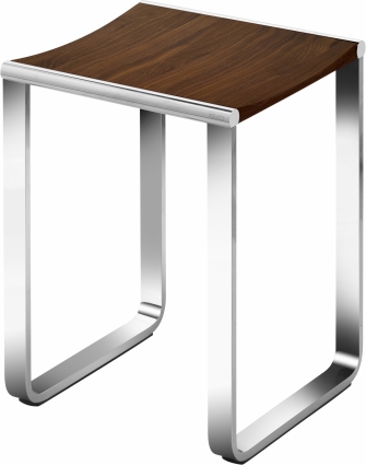 Табурет Keuco Elegance 11682 хром, шпон грецкого ореха