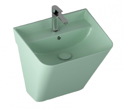 Подвесная раковина ISVEA Sott’Aqua 10SQ37002SV-2T 50х42х51.5 мятно-зеленая