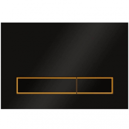 Кнопка смыва Veconi Square Design VFSD003BLG черная с золотом