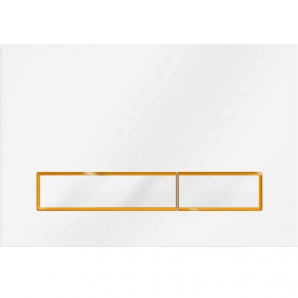Кнопка смыва Veconi Square Design VFSD003WHG белая с золотом