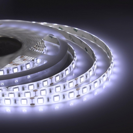 Светодиодная влагозащищенная лента OGM 14,4W/m 60LED/m 5050SMD холодный белый 5M LSE-157