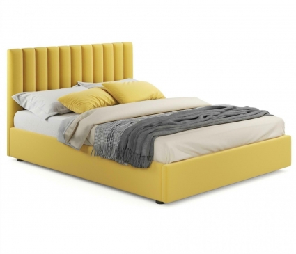 Кровать с подъемным механизмом LASKA Family Olivia 140х200 желтого цвета