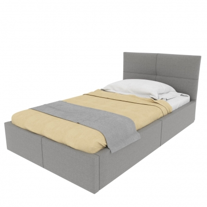 Кровать с мягким изголовьем и подъемным механизмом MYROOM Family Меркурий 90х200 серого цвета