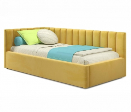 Кровать с подъемным механизмом LASKA Family Milena 90х200 желтого цвета