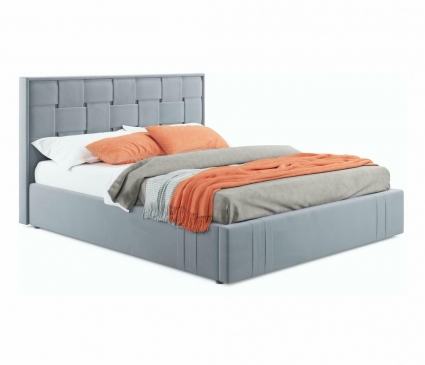 Кровать с подъемным механизмом LASKA Family Tiffany 160х200 серого цвета