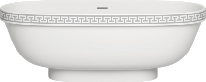 Ванна из искусственного камня Salini Greca Meander S-Stone 180x80, белая матовая