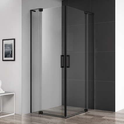 Душевой уголок Cezares Slider AH 2 70/80-90/100 C Nero профиль черный, стекло прозрачное
