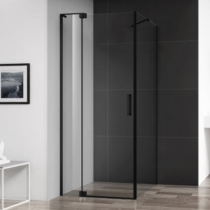 Душевой уголок Cezares Slider AH 1 100-70/80 C Nero профиль черный, стекло прозрачное