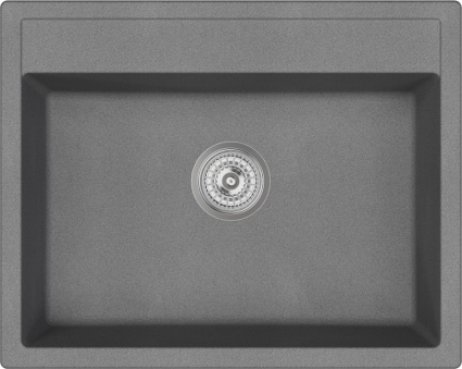 Мойка кухонная Domaci Солерно EMQ-1640.Q антрацит, 64х51 см, серая, кварцевая, встраиваемая, прямоугольная