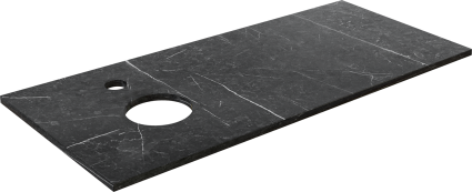 Столешница DIWO Элиста 120 черный мрамор, отверстие слева, без кронштейнов